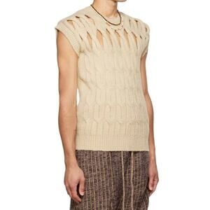 D5 NWT ISA BOULDER SSENSE Basket Knit Crew Neck Pullover Sweater Vest Sz M $315